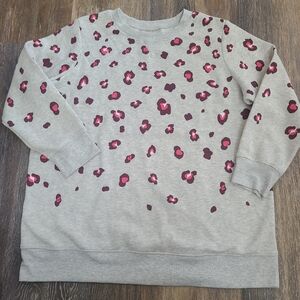 Woman Within Leopard Spotted Sweatshirt Size 22/24 NEW